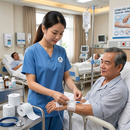 Băng dính vải không dệt cố định dây truyền dịch
